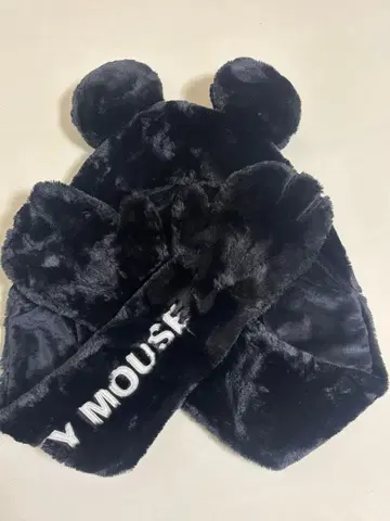 디즈니 미키 팬캡 머플러캡 장갑 포함 블랙