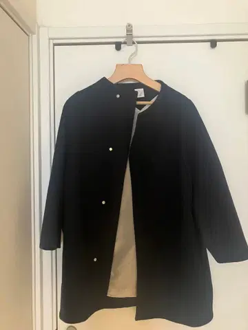 노카라 자켓 블랙 스냅 버튼