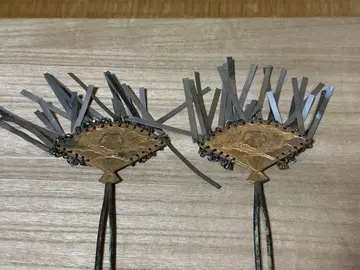 부채꼴 헤어콤 가문 문양 2개 시대물