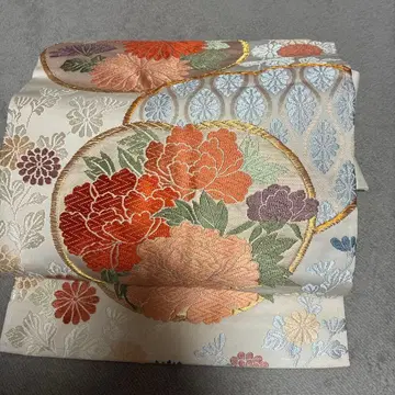 순수 실크 나고야 오비 미사용 시츠케츠키