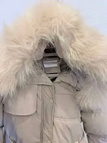 [ stella tokyo ] 베이지 퍼 롱 다운 자켓