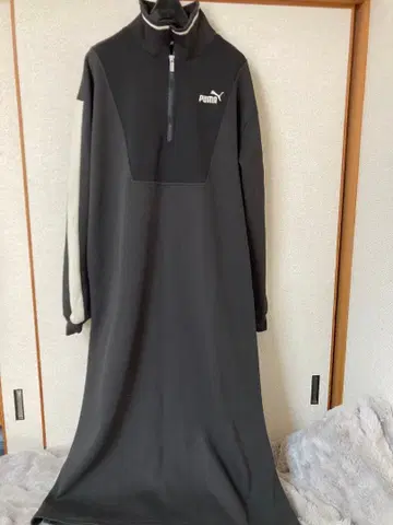 PUMA 하이넥 롱 원피스 블랙