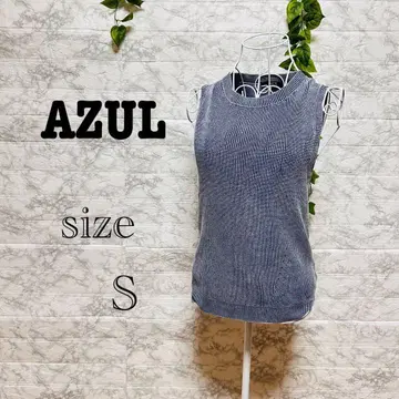 [ j31 ] [ AZUL ] 슬리브리스 니트 색스 블루 [ S ]