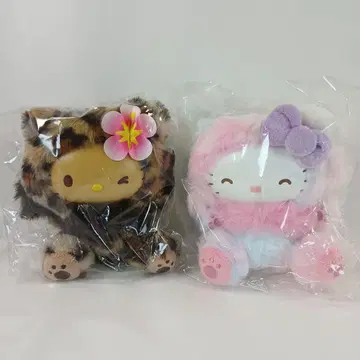 헬로키티 파인 페이스 캣 봉제 인형 키링 2종 세트