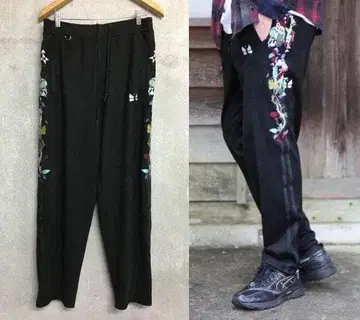 더블렛 20AW 스웨이드 사이드 자수 트랙 팬츠