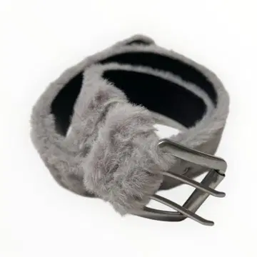퍼 벨트 fur belt 실버 그레이 y2k 그런지 opium
