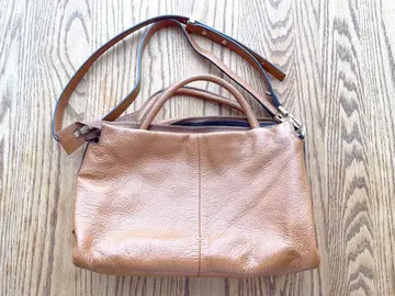 브라운 가죽 숄더백