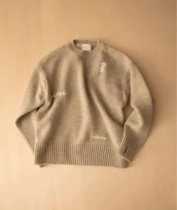 reformed 베이지 니트 스웨터 긴팔