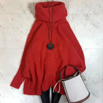 새상품급 언타이틀 모헤어 알파카 터틀넥 니트 루즈핏 롱기장