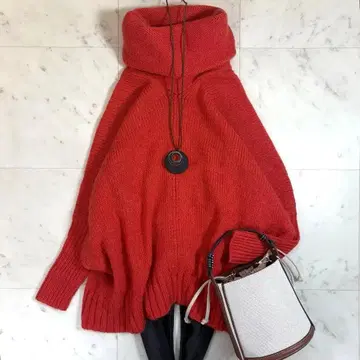 새상품급 언타이틀 모헤어 알파카 터틀넥 니트 루즈핏 롱기장