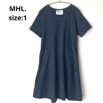 MHL/엠에이치엘 코튼 린넨 원피스 네이비 1