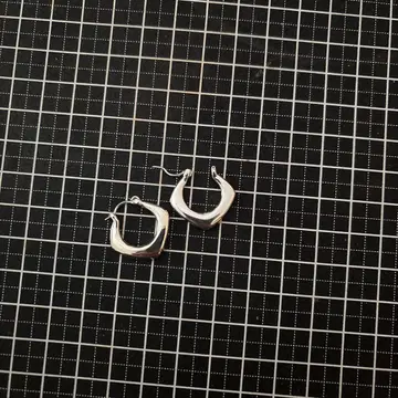 실버 후프 귀걸이