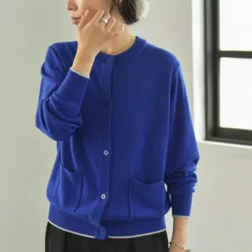 SHIPS quaranciel 울100% 크루넥 가디건