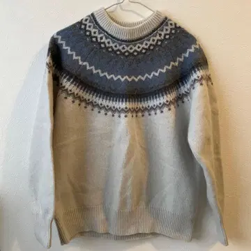 노르딕 무늬 스웨터 남성용