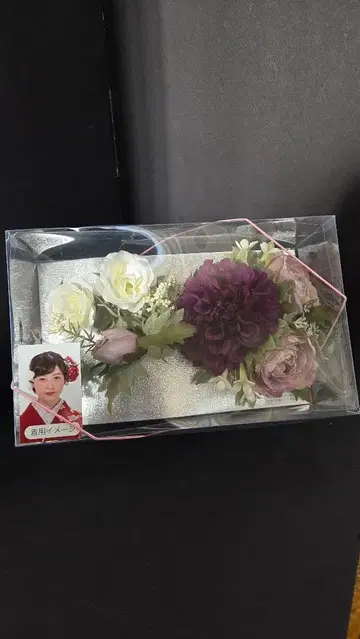 일본 의류용 머리 장식 조화 보라색 화이트