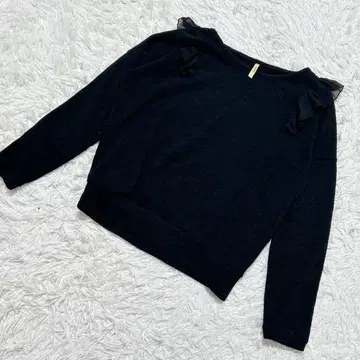 [ c6905 ] 니트 스웨터 긴팔 블랙 프릴