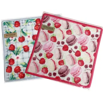 FEILER 손수건 2장 세트 마카롱 체리