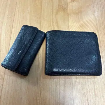 마크제이콥스 가죽 접이식 지갑 키케이스 블랙 세트