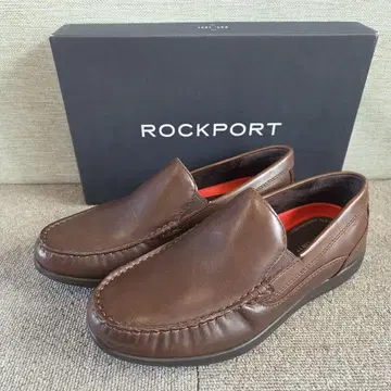 락포트 천연 가죽 슬립온 로퍼 브라운 25.5cm