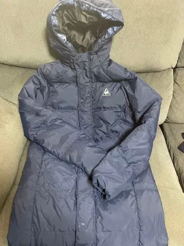 르꼬끄 네이비 후드 부착 다운 벤치 코트 S