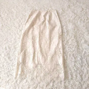 Spick & Span 러셀 레이스 타이트 롱 스커트 아이보리 36