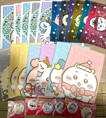 치이카와 세븐일레븐 콜라보 클리어 파일 노트 캔 거울 6종 세트