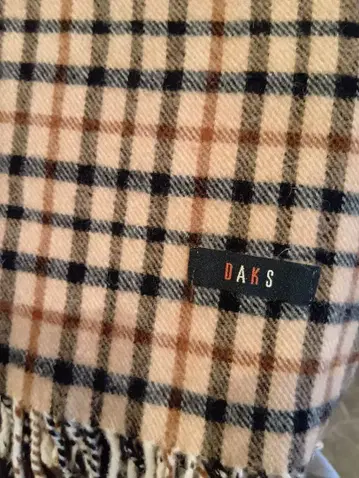 DAKS 체크 무늬 울 머플러
