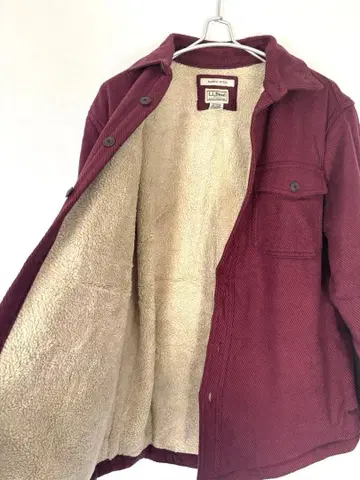 LL 비 버건디 안쪽 보아 셔츠 빈티지