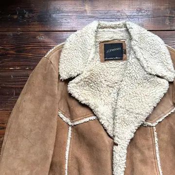 70s 80s J.C. Penney 스웨이드 가죽 런치 코트