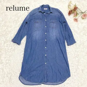 s.2425 [레리움] 긴팔 데님 원피스 캐주얼 얇은 소재 버튼