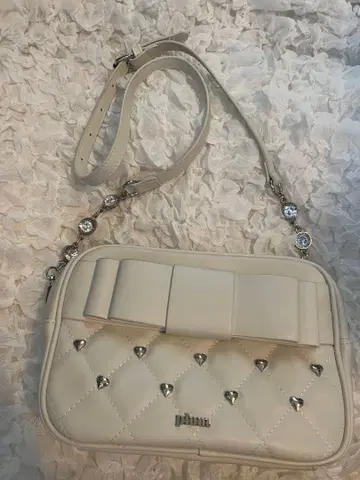 pium 하트 퀼팅 리본 미니백