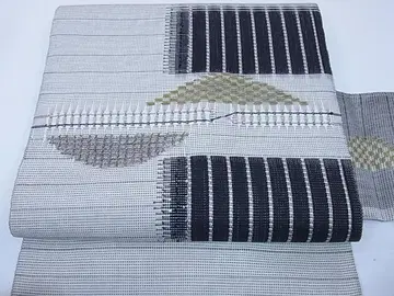 기모노 무스비 9촌 나고야 오비 순수 실크 새상품급 sb191