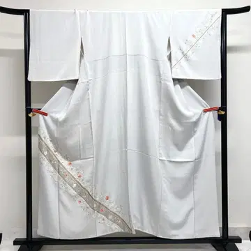 호몬기 자수 금채 모란 당화 사선 줄 무늬 없는 기모노 043k d