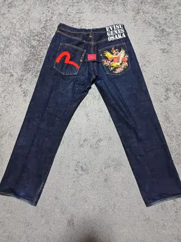 에비수 청바지 새 자수 & 갈매기 자수 34size