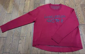 새상품급 인텔렉션 자수 빨간색 니트 스웨터 M