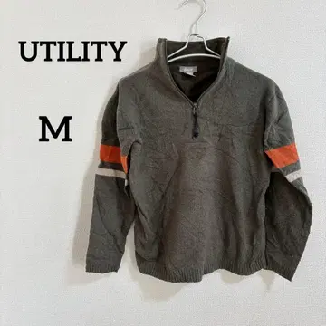 따뜻한 UTILITY [S] 램스울 혼방 긴팔 스웨터 니트 카키