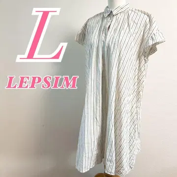 LEPSIM 스트라이프 캐주얼 셔츠 L 튜닉 캐주얼 코디