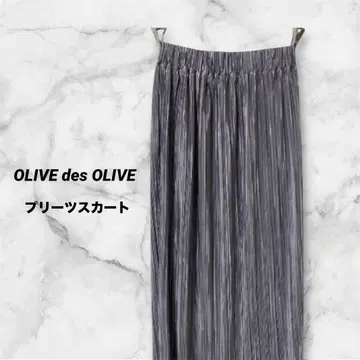 OLIVE des OLIVE 플리츠 스커트 샤인 퍼플 새상품급