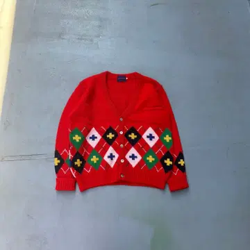 90s MIKIHOUSE Men's 울 니트 가디건 아가일 무늬
