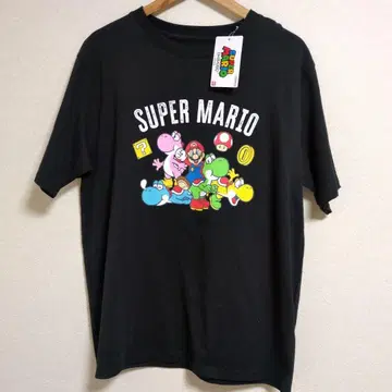 슈퍼 마리오 블랙 T셔츠 LL 사이즈 요시 피노키오