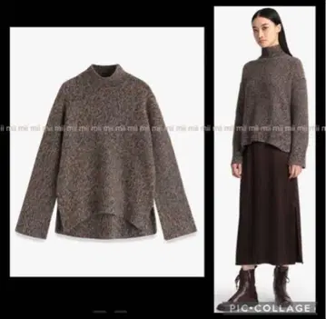 띠어리 두툼한 캐시미어 100% 멜란지 니트