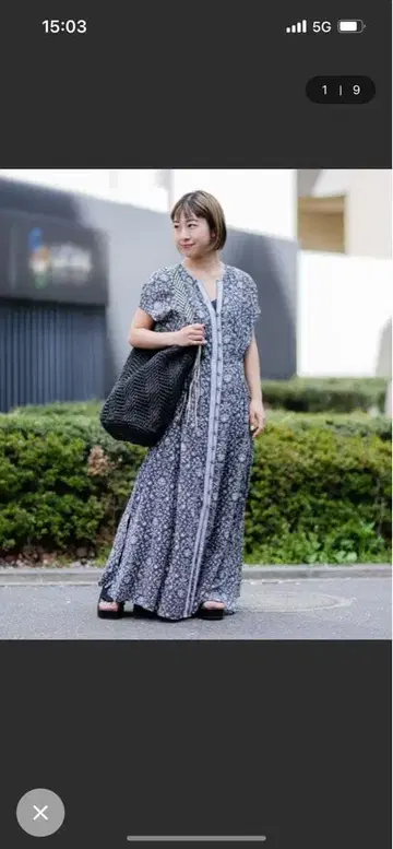 새상품급 로즈버드 네이비 블루 꽃무늬 롱 원피스