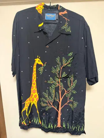 HEADGOONIE 백 투 더 퓨처 알로하 레이온 셔츠 기린 패턴