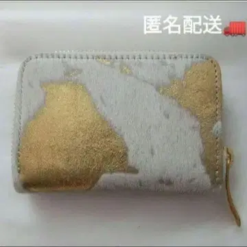 송치 소가죽 코인 케이스 동전 지갑 금전운 개운 골드 컬러 골드