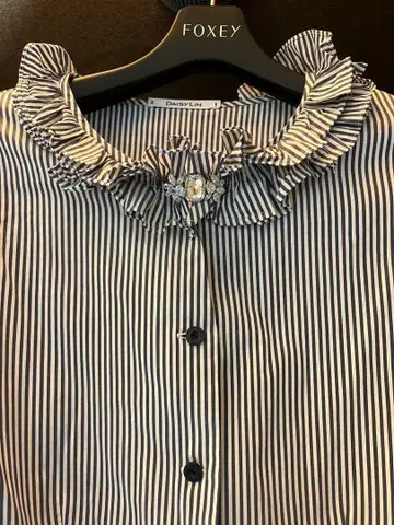 DAISY LIN 프릴 스트라이프 셔츠