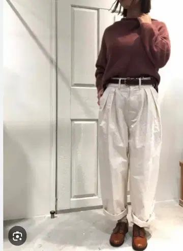 [ 뷔르데사봉 ] 12G 라쿤 혼방 보트넥 풀오버