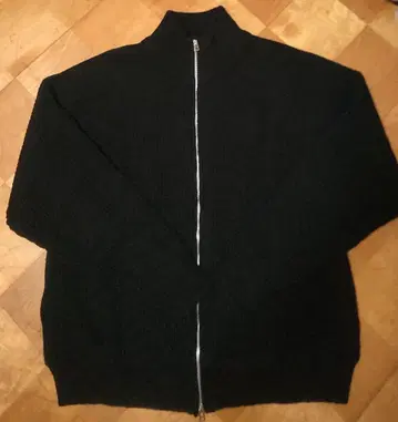 블랙 풀 집업 드라이버즈 니트