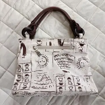 피코네 핸드백 린넨 올 패턴 아이보리