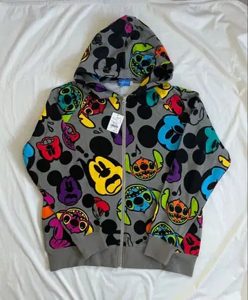 디즈니 리조트 미키 미니 스티치 후드티 올 패턴 LL