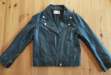 FRAY I.D 블랙 가죽 자켓 싱글 라이더